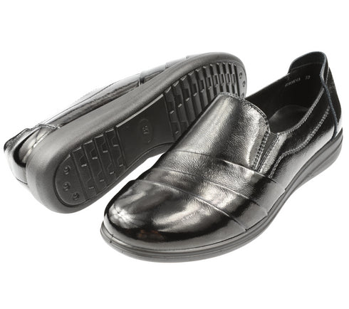 Pantofi casual, dama, KARISMA, WB40004A negru, piele lacuita